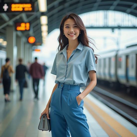 襯衫怎么扎進褲子好看，襯衫收進褲腰平整利落又顯腿長