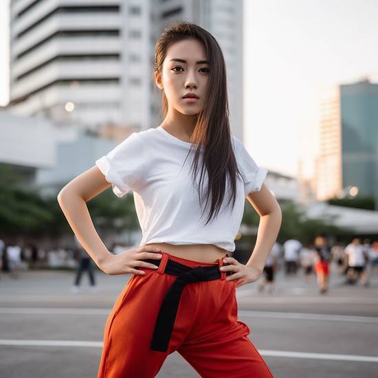 紅色褲子配什么上衣好看，紅色褲子最佳配色方案：白色黑色牛仔藍輕松穿出高級感