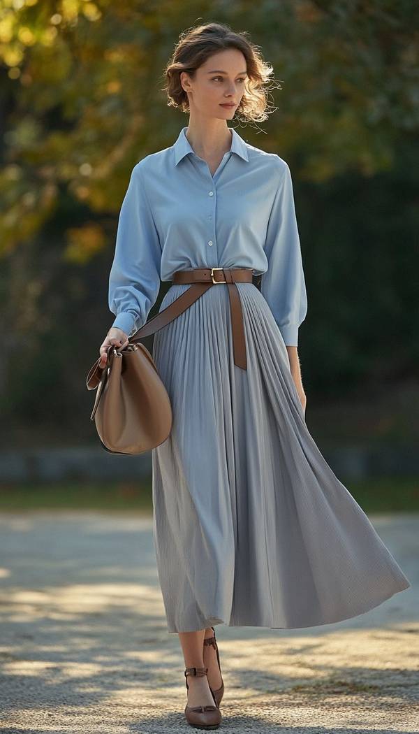 藍(lán)裙子配什么顏色的包,藍(lán)裙搭配指南:五種配色方案點(diǎn)亮優(yōu)雅造型