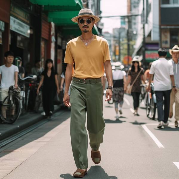 土黃色褲子配什么顏色上衣,土黃色褲子的五種絕美配色方案展現(xiàn)高級穿搭魅力
